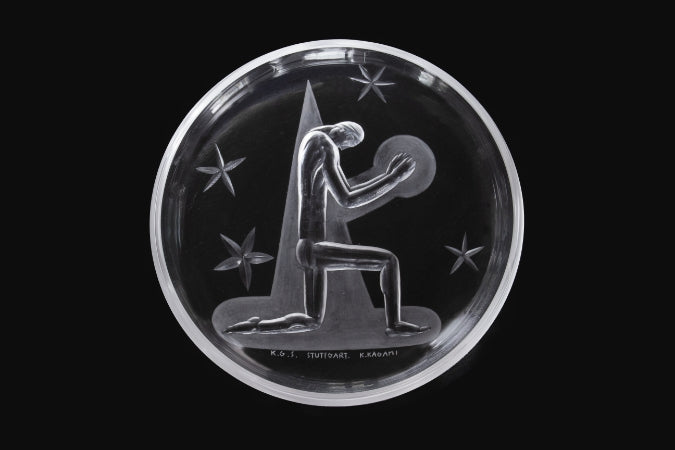 “Prayer” decorative plate by Kozo Kagami, 1929