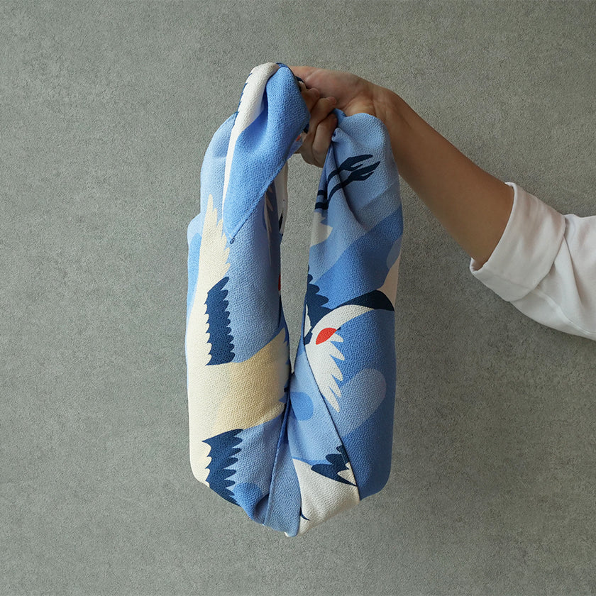 [FUROSHIKI] TSURU KASUMI TAZUKASUMI (CREPE 96CM) | DYEING | ASAKURA SENPU