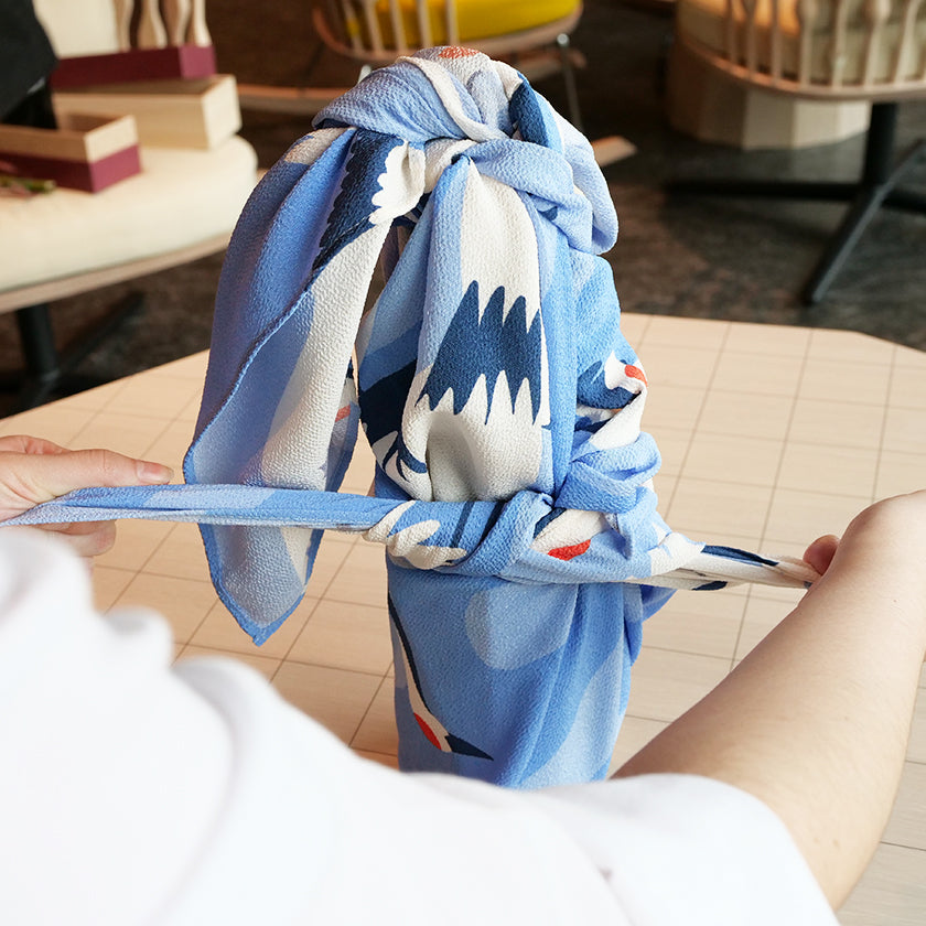 [FUROSHIKI] TSURU KASUMI TAZUKASUMI (CREPE 96CM) | DYEING | ASAKURA SENPU
