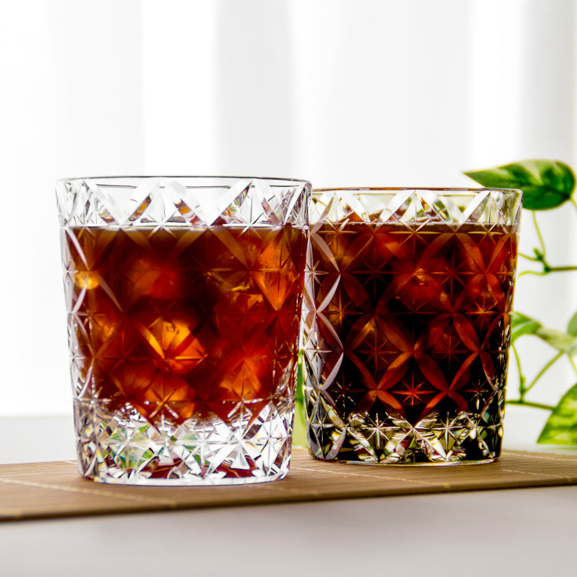 [ROCKS GLASS] WHISKEY GLASS CIRCLE MESH BY SATOSHI NABETANI MASTER OF TRADITIONAL CRAFTS | EDO KIRIKO | KAGAMI CRYSTAL