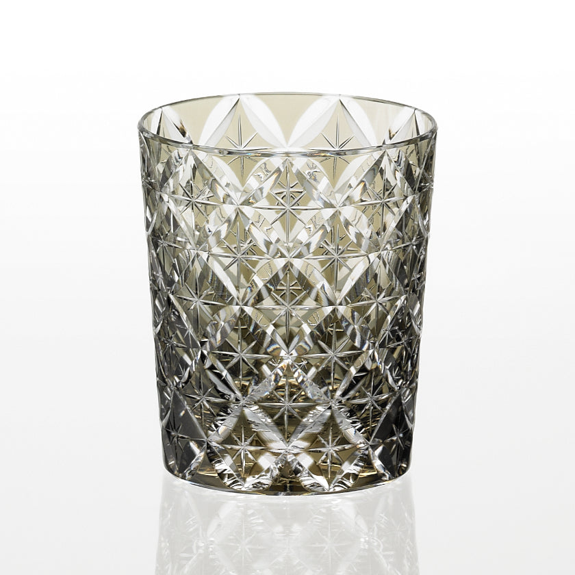 [ROCKS GLASS] WHISKEY GLASS CIRCLE MESH BLACK BY SATOSHI NABETANI MASTER OF TRADITIONAL CRAFTS | EDO KIRIKO | KAGAMI CRYSTAL