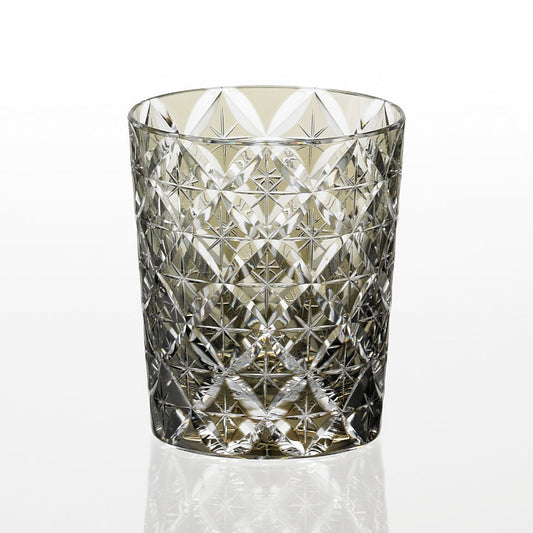 [ROCKS GLASS] WHISKEY GLASS CIRCLE MESH BLACK BY SATOSHI NABETANI MASTER OF TRADITIONAL CRAFTS | EDO KIRIKO | KAGAMI CRYSTAL