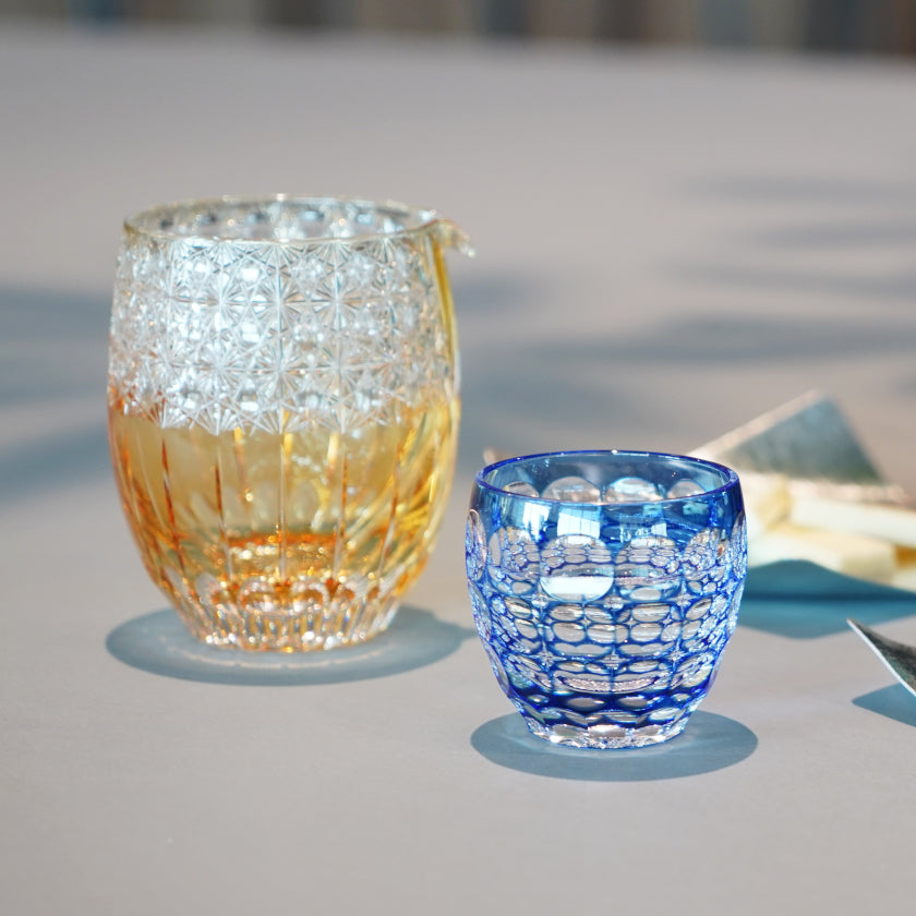 [SAKE CUP] SAKE CUP HYDRANGEA BY SATOSHI NABETANI MASTER OF TRADITIONAL CRAFTS | EDO KIRIKO | KAGAMI CRYSTAL