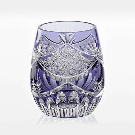 [ROCKS GLASS] WHISKEY GLASS EVENING LULL (PURPLE) BY JUNICHI NABETANI, MASTER OF TRADITIONAL CRAFTS | EDO KIRIKO | KAGAMI CRYSTAL