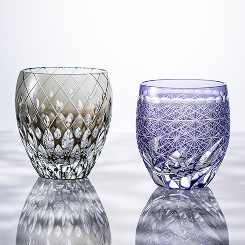[ROCK GLASS] WHISKEY GLASS FUUGA BY HIDEAKI SHINOZAKI MASTER OF TRADITIONAL CRAFTS | EDO KIRIKO | KAGAMI CRYSTAL