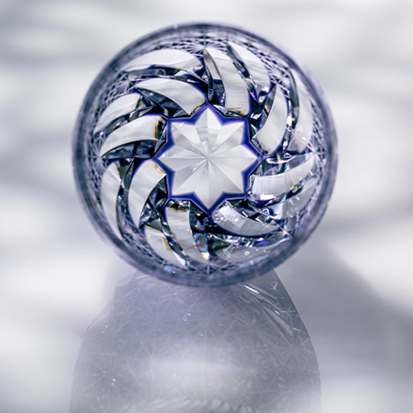 [ROCK GLASS] WHISKEY GLASS FUUGA BY HIDEAKI SHINOZAKI MASTER OF TRADITIONAL CRAFTS | EDO KIRIKO | KAGAMI CRYSTAL