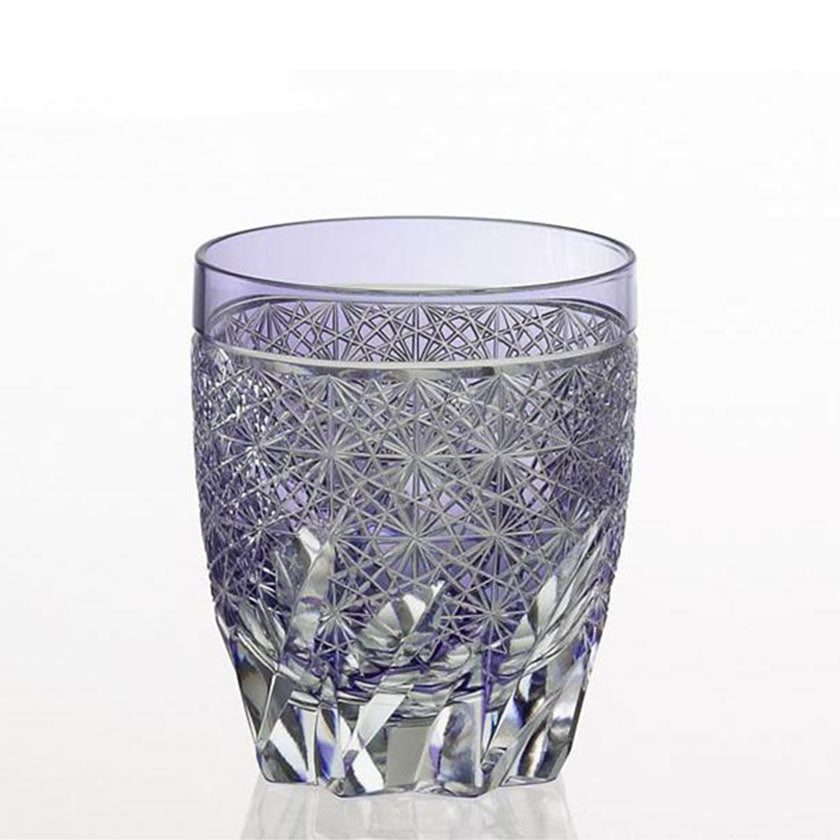 [ROCKS GLASS] WHISKEY GLASS (A) BY HIDEAKI SHINOZAKI MASTER OF TRADITIONAL CRAFTS | EDO KIRIKO | KAGAMI CRYSTAL