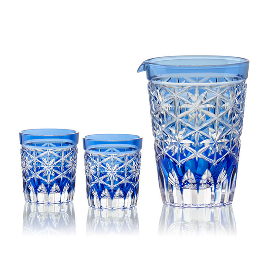 [SAKE BOTTLE] SAKE SET 'SEIKA' | EDO KIRIKO | KAGAMI CRYSTAL