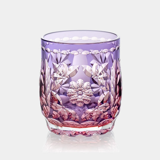 [ROCKS GLASS] HANA TEMARI BY HIDEAKI SHINOZAKI, MASTER OF TRADITIONAL CRAFTS | EDO KIRIKO | KAGAMI CRYSTAL