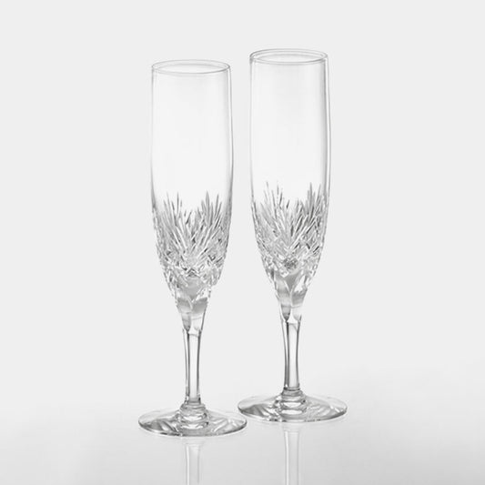 [GLASS] PAIR OF CHAMPAGNE GLASSES 'BONARU' | CRYSTAL GLASS | KAGAMI CRYSTAL