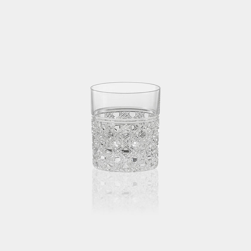 [GLASS] DOUBLE WHISKEY GLASS OCTAGONAL BASKET WEAVE | EDO KIRIKO | KAGAMI CRYSTAL