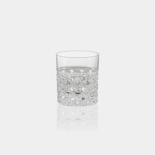 [GLASS] DOUBLE WHISKEY GLASS OCTAGONAL BASKET WEAVE | EDO KIRIKO | KAGAMI CRYSTAL