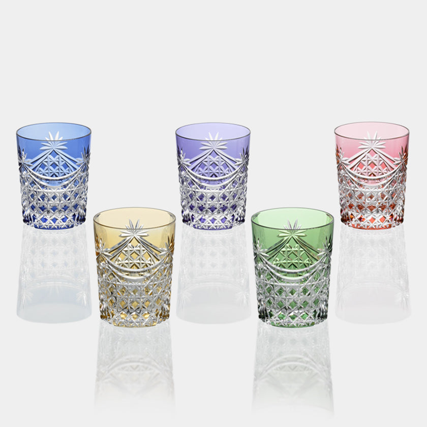 [ROCKS GLASS] SET OF 5 GLASSES DRAPE & TETRAGONAL BASKET WEAVE | EDO K ...